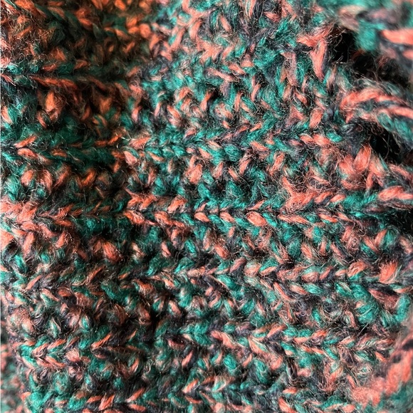 Green Multi Color Fringe Infinity Scarf - Picture 4 of 6